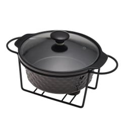 Марміт керамічний на підставці 24х21х8 см 1,5л Kamille KM-6425 чорний Київ