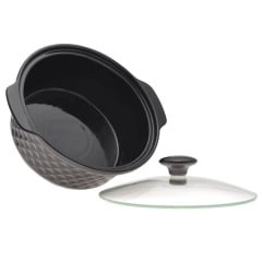 Марміт керамічний на підставці 24х21х8 см 1,5л Kamille KM-6425 чорний Київ