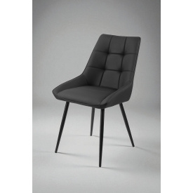Стілець обідній зі спинкою Мілано М-75 для кухні, їдальні, кафе зі штучної шкіри Чорний/чорний 890х510х605 мм