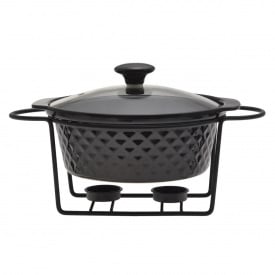 Мармит керамический на подставке 24х21х8 см 1,5л Kamille KM-6425 черный