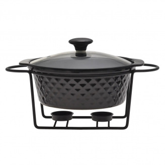 Марміт керамічний на підставці 24х21х8 см 1,5л Kamille KM-6425 чорний