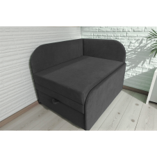 Крісло-ліжко дитяче Tobi Sho Діксі м'яке розкладне правостороннє велюр Fiore Grafit, 950х750х700 мм