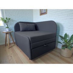 Крісло-ліжко дитяче Tobi Sho Діксі м'яке розкладне лівостороннє велюр Fiore Grafit, 950х750х700 мм Київ