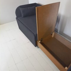 Крісло-ліжко дитяче Tobi Sho Діксі м'яке розкладне лівостороннє велюр Fiore Grafit, 950х750х700 мм Київ