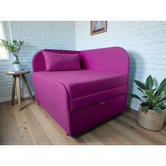 Крісло-ліжко дитяче Tobi Sho Діксі м'яке розкладне лівостороннє велюр Fiore Fuchsia, 950х750х700 мм Київ