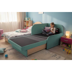 Крісло-ліжко дитяче Tobi Sho Діксі м'яке розкладне правостороннє велюр Fiore Mint, 950х750х700 мм Київ