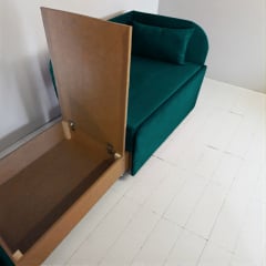 Крісло-ліжко дитяче Tobi Sho Діксі м'яке розкладне правостороннє велюр Fiore Emerald, 950х750х700 мм Київ