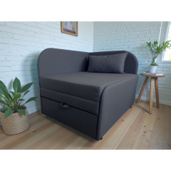 Крісло-ліжко дитяче Tobi Sho Діксі м'яке розкладне правостороннє велюр Fiore Grafit, 950х750х700 мм Київ