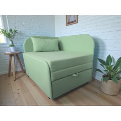 Крісло-ліжко дитяче Tobi Sho Діксі м'яке розкладне лівостороннє велюр Fiore Mint, 950х750х700 мм Київ