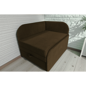 Крісло-ліжко дитяче Tobi Sho Діксі м'яке розкладне правостороннє велюр Fiore Chocolate, 950х750х700 мм