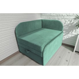 Крісло-ліжко дитяче Tobi Sho Діксі м'яке розкладне правостороннє велюр Fiore Mint, 950х750х700 мм