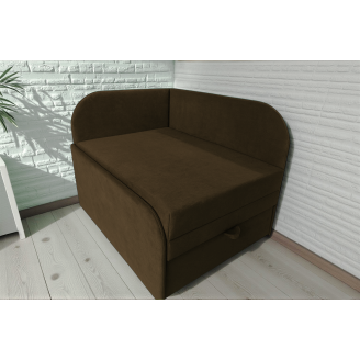 Крісло-ліжко дитяче Tobi Sho Діксі м'яке розкладне лівостороннє велюр Fiore Chocolate, 950х750х700 мм
