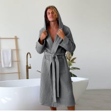 Халат мужской COSAS Spa Waffle Robe L Серый (SpaWaffleRobe_L)
