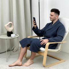 Халат мужской COSAS Zen Waffle Robe XL Синий (ZenWaffleRobe_XL) Орехов