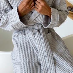 Халат мужской COSAS Relaxed Waffle Robe S Серый (RelaxedWaffleRobe_S) Белгород-Днестровский