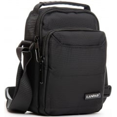 Сумка мужская через плечо LANPAD 15x20x9 см Черный (LAN3730 black) Шостка