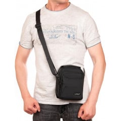 Сумка мужская через плечо LANPAD 15x20x9 см Черный (LAN3730 black) Шостка