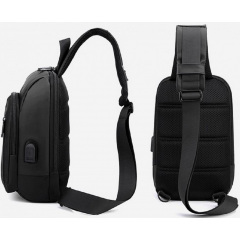 Чоловіча сумка-слінг Confident 29x18x13 см Чорний (1832014933) Київ