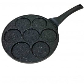 Сковорода для оладий Kamille с антипригарным покрытием Смайлики 26 см Черный KM-4212