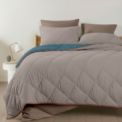 Покривало стьобане двостороннє COSAS TAUPE STONE CS7 180x220 см Бежево-блакитний Київ