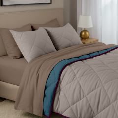 Покривало стьобане двостороннє COSAS OCEAN SAND CS3 110x140 см Бежево-блакитний Київ