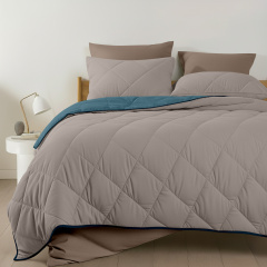 Покривало стьобане двостороннє COSAS OCEAN SAND CS9 160x220 см Бежево-блакитний Нова Прага