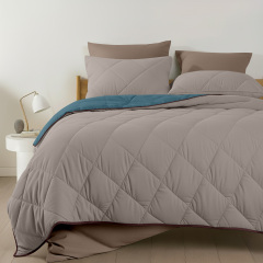 Покривало стьобане двостороннє COSAS TAUPE STONE CS6 150x220 см Бежево-блакитний Київ