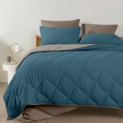 Покривало стьобане двостороннє COSAS OCEAN SAND 160x220 см Бежево-блакитний Київ