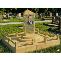 Невеликий меморіальний комплекс для чоловіка мармуровий пісковик Славянск