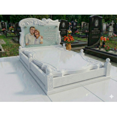 Комплект елітного подвійного пам'ятника мармуровий піщаник Дзензелівка