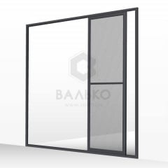 Дверна розсувна москітна сітка Еліт 3000х2400 мм колір Антрацит Шепетівка