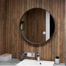 Дзеркало Global Glass ML-2 в чорній рамі, 700х700, з білим підсвічуванням