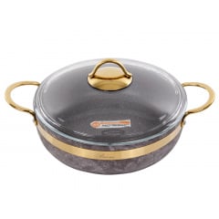 Сотейник із кришкою Brioni Royal Stone Sandstone Gold 26 см Різнокольоровий 764-043 Токмак