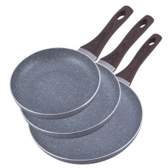 Набор сковород Kamille Серо-коричневый 3 шт KM-4116 Весёлое