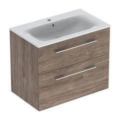 Тумба підвісна з раковиною Geberit Selnova Square коричневий (501.210.00.1_500.995.00.1) Костополь