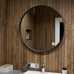 Дзеркало Global Glass ML-2 в чорній рамі, 800х800, з білим підсвічуванням Київ