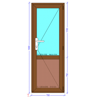 Дверь межкомнатная 700х1900 мм монтажная ширина 60 мм профиль WDS Ekipazh Ultra 60