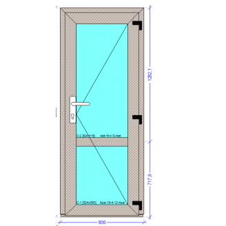Вхідні двері 800х2000 мм монтажна ширина 76 мм профіль WDS 76AD