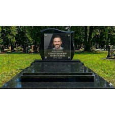 Елітний гранітний пам'ятник із горизонтальною стелою габбро