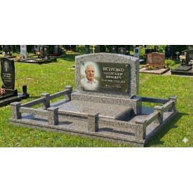 Класичний меморіальний комплекс 2 сірий граніт