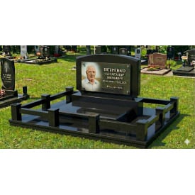 Класичний меморіальний комплекс 2 чорний граніт