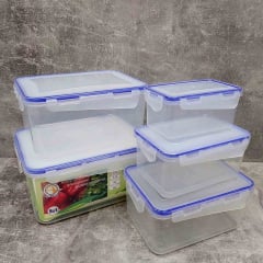 Набір прямокутних контейнерів для харчових продуктів із затиском 5в1 Алеана 167049 Київ