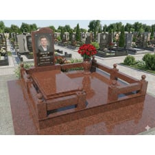 Меморіальний комплекс із відмосткою червоний граніт