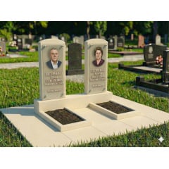 Подвійний пам'ятник із білого піщаника з майданчиком Никополь