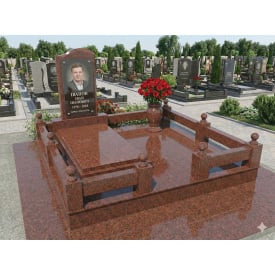 Меморіальний комплекс із відмосткою червоний граніт