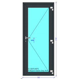 Міжкімнатні двері холодної алюмінієвої системи AluLight 50 900*2100