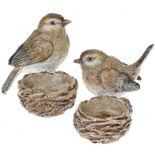 Набор подсвечников Птички в гнездышках 10.5см 2 шт BonaDi