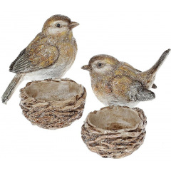 Набор подсвечников Птички в гнездышках 10.5см 2 шт BonaDi Київ