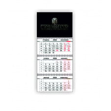 Календарь квартальный настенный Vivay 2026 World of Tanks 30x65 см Разноцветный (hub_rme6pv)