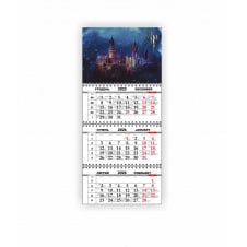 Календар квартальний настінний Vivay 2026 Гаррі Поттер 30x65 см Різнокольоровий (hub_fxblgt)